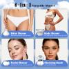 4 in 1 Electric Shaver for Women with Facial Brush, Electric Razor for Legs Underarm Pubic Hair, Bikini Trimmer IPX7 Portable Body Hair Removal, Wet & Dry Use, Rechargeable Grooming Kit, Light Blue view 2