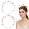 guduling 2 Pcs Star Crown,Star Headband,2 Color Sun Crown,Glitter Bridal Hair Band Headpiece Accessories for Women Bridal Wedding Costume Cosplay Accessories(Gold,Silver) view 1