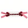 werdecade Lolita Headband with Bow, 15'' Lace Hair Band for Women, Sweet Maid Hair Accessory with Hair Clip (red, 15 inch) view 1