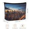 New York City Scenery Makeup Bag for Women Travel - Waterproof Leather Cosmetic Bag Mini Cosmetic Organizer Pouch with Zipper, Portable Toiletry Bag for Purse, Gifts view 2