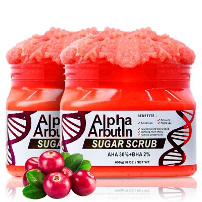 Dr Meinaier Alpha Arbutin Sugar Body Scrub, AHA + BHA, Anti-Acne, Anti-Wrinkle, Nourishing and Moisturizing Formula, 18 Oz (2)
