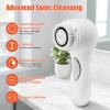 Aria Sonic Facial Cleansing System with 2 Brush Heads, 3-Speed Modes, Waterproof Design - Rechargeable & Portable Electric Face Cleansing Brush for Daily Skincare (White) view 2