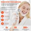 Aria Sonic Facial Cleansing System with 2 Brush Heads, 3-Speed Modes, Waterproof Design - Rechargeable & Portable Electric Face Cleansing Brush for Daily Skincare (White) view 3
