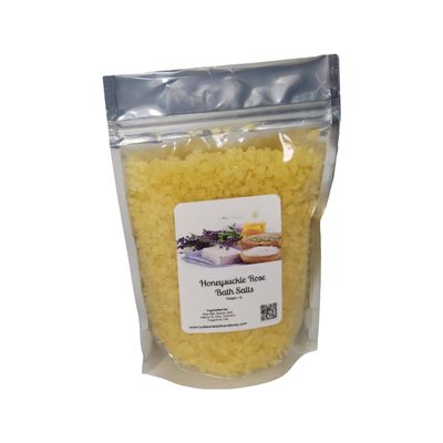 Bath Salts | 1lb Bag (16oz.) | Choose Your Scent | Epsom Salt | Sea Salt| Bathing | Body Care | Beauty | Relaxation | Spa | Pedicure | Manicure | Soak (Honeysuckle Rose)