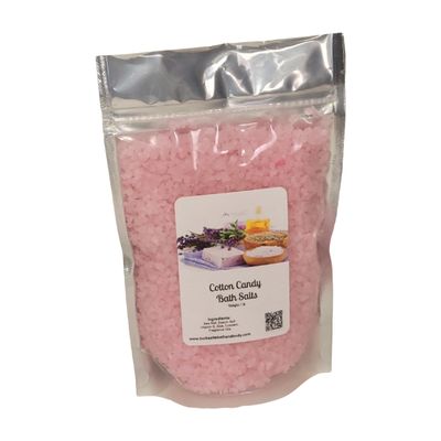 Bath Salts | 1lb Bag (16oz.) | Choose Your Scent | Epsom Salt | Sea Salt| Bathing | Body Care | Beauty | Relaxation | Spa | Pedicure | Manicure | Soak (Cotton Candy)