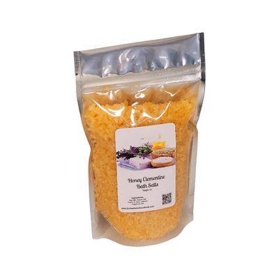 Bath Salts | 1lb Bag (16oz.) | Choose Your Scent | Epsom Salt | Sea Salt| Bathing | Body Care | Beauty | Relaxation | Spa | Pedicure | Manicure | Soak (Honey Clementine)