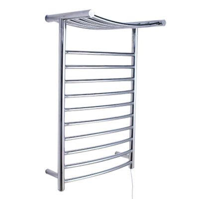 Electric Heated Towel Rack with Top Shelf 304 Stainless Steel Drying Rack, Bathroom Toilet Wall Mounted Heated Towel Rail Radiator (Hardwired)