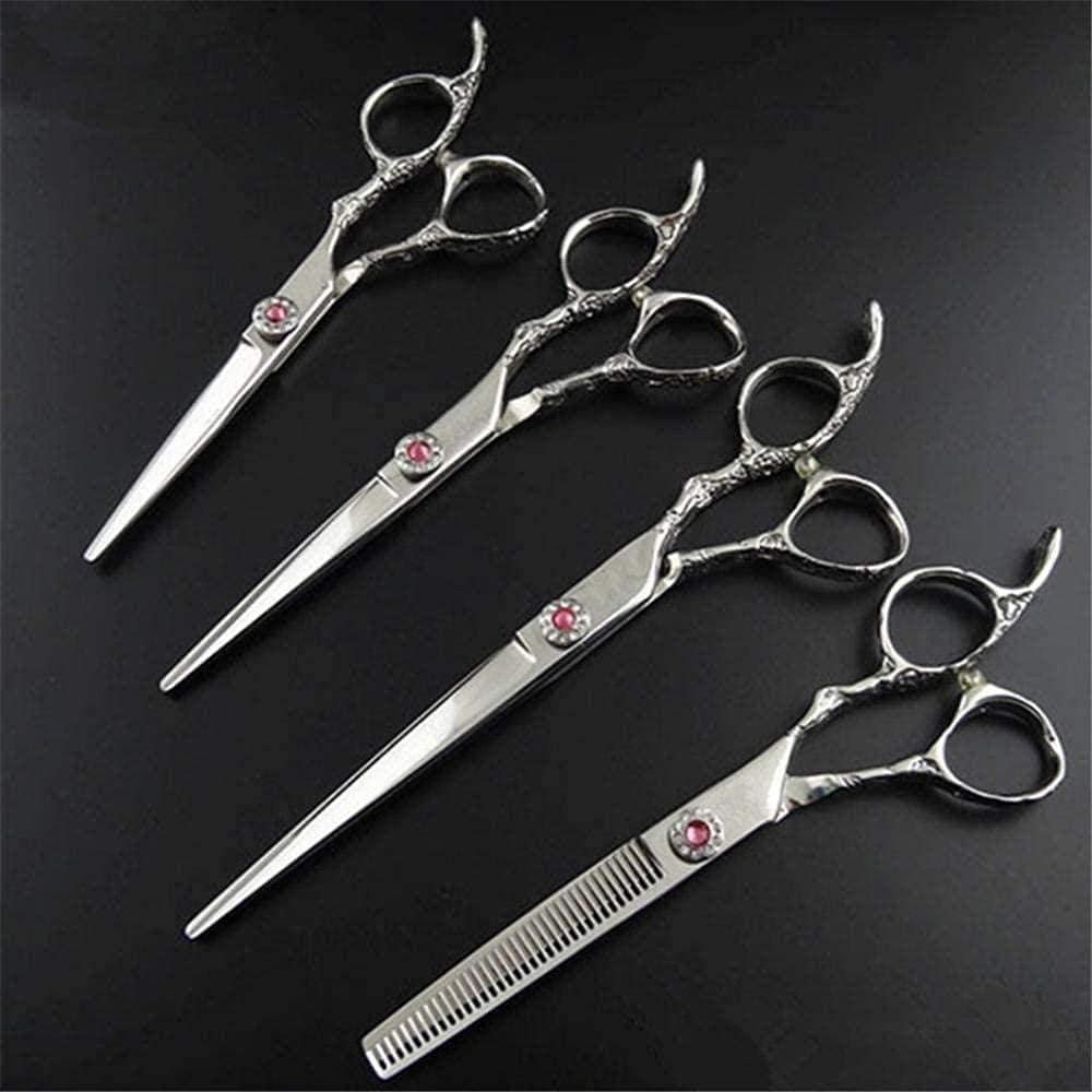 5.5/6/7 inch Plum Handle Hairdressing Scissors - Professional Hair Scissors Set for Makeup and Thinning