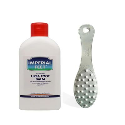 Imperial Feet Urea Foot Balm and Steel Foot Scraper for Cracked Heel Repair