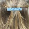 Blue flower hair clip, French barrette, four sizes, fine hair, thick hair, handcrafted in the USA, 60mm 70mm 80mm 100mm, French clasp, floral barrette, Treetop Design Co (Large) view 3