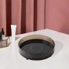 360 Rotating Makeup Organizer Storage Tray Rotatable Makeup Brush Holder Display Case for Skincare 9.84x9.84x2.83 inch- Black view 2