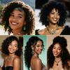 Jerry Curly Human Hair Bundles 1B Natural Black 8 10 12 Inch Brazilian Virgin Remy Hair Extensions Soft Bouncy Weave view 2