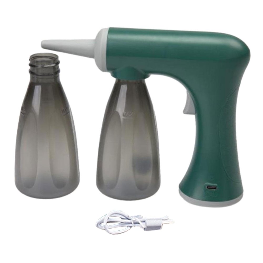 Electric Bubble Device Rechargeable Hair Perming Tool with 2 Bottles USB Cable Professional Salon Styling Equipment- Green