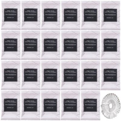 50Pcs Individually Wrapped Travel Disposable Salon Shower Caps; Clean and Hygienic; Elastic SPA Bath Cap Kitchen Anti Dust Caps;Hair Processing Caps for Hair Treatment,Travel,Home