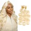 Body Wave Human Hair Bundles #613 Blonde 12 14 16 Inch 12A Brazilian Virgin Remy Hair Extensions 3 Bundles Soft Bouncy Weave for Black Women view 1