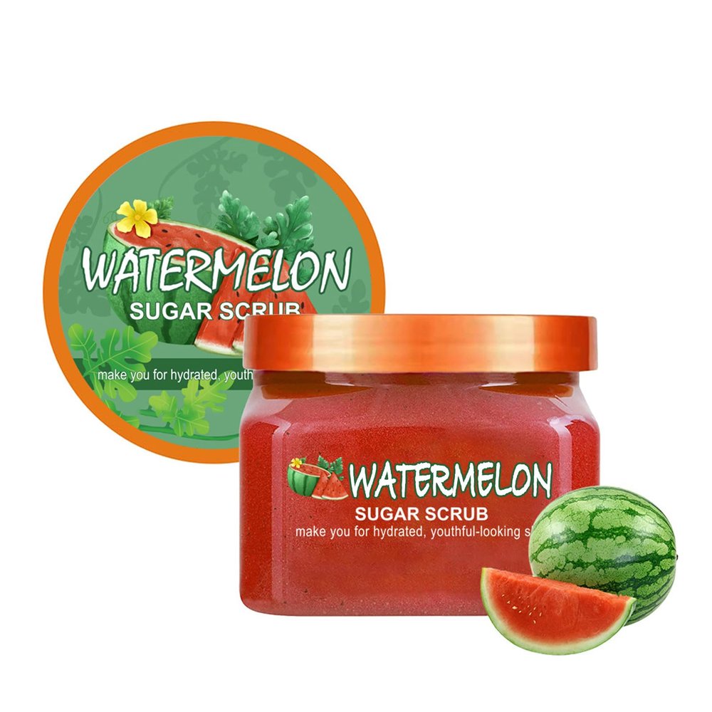 Facial Scrub Watermelon Shea Sugar Scrub Ultra Hydrating and Exfoliating for Nourishing Essential Body Care Improves Acne Scars, Blackheads, Pore Size, and Skin Texture