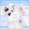 2PCS Small Makeup Bag for Purse, Mini Leather Pocket Cosmetic Bag for Women, Waterproof Portable Makeup Pouch No Zipper Coin Purse Lipstick Bag Accessories, Checkered Travel Storage Bag (White) view 4