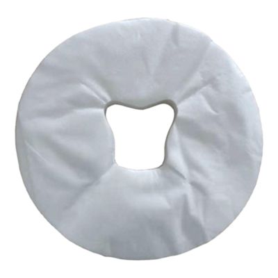 100 Face Cradle Covers Disposable Headrest Covers for Massage Chairs Non-Woven White Sanitary Covers for Spas Salons Hotels- Round 29.5x29.5cm