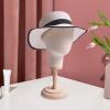PawwJoy Wig Holder Mannequin Head with Wood Base 16.34 Inch Height for Salon Stylist Training Home Hairdresser Practice Display Stand- beige view 2
