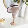 PawwJoy Wig Holder Mannequin Head with Wood Base 16.34 Inch Height for Salon Stylist Training Home Hairdresser Practice Display Stand- beige view 4