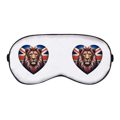 Azeeda 'Union Jack Heart with Lion' Sleep/Travel Eye Mask (EY00032869)