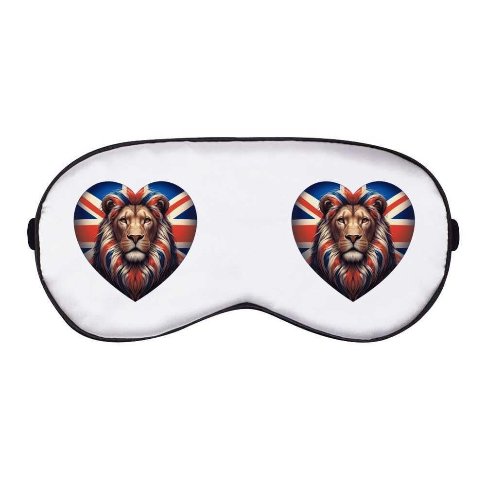 Azeeda 'Union Jack Heart with Lion' Sleep/Travel Eye Mask (EY00032869)