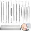 Pimple Popper Tool kit Blackhead Remover Comedone Extractor Kit with Box for Easily Remove blackheads, Acne, Blemishes, Whiteheads, pimples and Papules from The face and Bonus Gift -11pcs view 2
