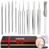 Titanium Alloy Pimple Popper Tool kit Blackhead Remover Comedone Extractor Kit with Box for Easily Remove blackheads, Acne, Blemishes, Whiteheads, pimples and Papules from The face and Bonus Gift view 1