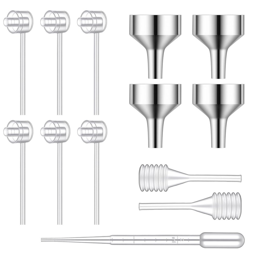 13Pcs Perfume Dispenser Transfer Perfumes Refill Pump Tools with Box 6 Refills Pump, 4 Funnel, 3 Dropper for Travel Bottle Perfumes
