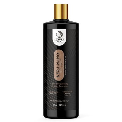 Luxury Trend Kera-Nano Be Free, Professional Hair Straightening & Smoothing Treatment with Keratin, Biotin & Oils, Controls Frizz & Adds Shine, 32 fl oz