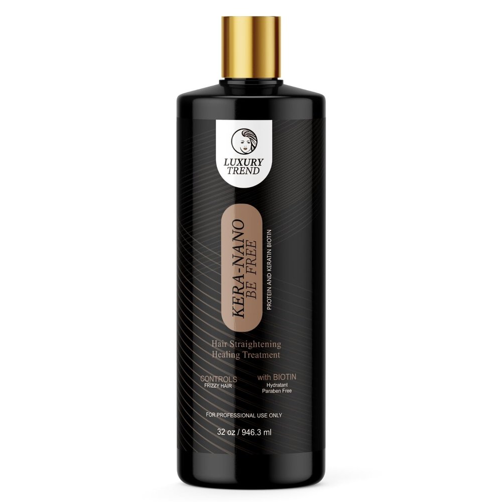 Luxury Trend Kera-Nano Be Free, Professional Hair Straightening & Smoothing Treatment with Keratin, Biotin & Oils, Controls Frizz & Adds Shine, 32 fl oz