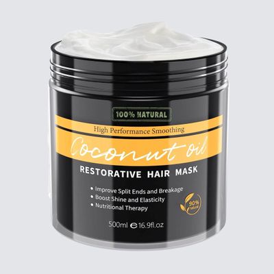 100% Natural Coconut Oil Hair Mask for Damaged Hair | Keratin Hair Treatment for Women Men, Deep Conditioning Hair Mask for Dry Damaged Hair and Growth (500ml, 16.9oz)