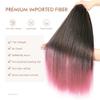 DIFUNEE Pre-stretched Braiding Hair - 16 Inch 8 Packs Ombre Pink Short Braiding Hair For Twist or Box Braids, Yaki Texture Hot Water Setting Synthetic Braiding Hair Extensions (16 Inch, T-Pink-8P) view 3