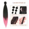 DIFUNEE Pre-stretched Braiding Hair - 16 Inch 8 Packs Ombre Pink Short Braiding Hair For Twist or Box Braids, Yaki Texture Hot Water Setting Synthetic Braiding Hair Extensions (16 Inch, T-Pink-8P) view 4