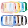 linenb Clear Makeup Bag 5pcs Travel Storage Bag Cosmetic Bags Large Capacity Plastic Zipper Wash Bag Portable Make Up Pounch for Travel(Light Blue) view 2