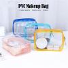 linenb Clear Makeup Bag 5pcs Travel Storage Bag Cosmetic Bags Large Capacity Plastic Zipper Wash Bag Portable Make Up Pounch for Travel(Light Blue) view 3