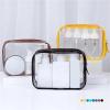 linenb Clear Makeup Bag 5pcs Travel Storage Bag Cosmetic Bags Large Capacity Plastic Zipper Wash Bag Portable Make Up Pounch for Travel(Light Blue) view 4