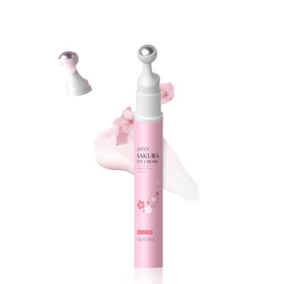 Easilydays Sakura Under Eye Cream with Caffeine, Eye Serum with 360 Roller Massage Ball, Firming, Hydrating, Moisturizing for Puffy, Fine Lines, Dark Circles and Wrinkles, Under Serum for Women & Men