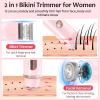 Bikini Trimmer for Women,IPX7 Waterproof Rating for Wet and Dry Use,Rechargeable,Electric Razors for Women,2 in 1 Dual Blade,for Use on The Face, Underarms, Bikini Area and Legs. (Pink) view 3
