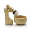 Kikc Men's Shaving Kit with Natural Boar Bristle Shaving Brush, Pure Bamboo Shaving Brush Stand with Bowl | Complete Wet Shaving Set for Smooth & Luxurious Shave view 1