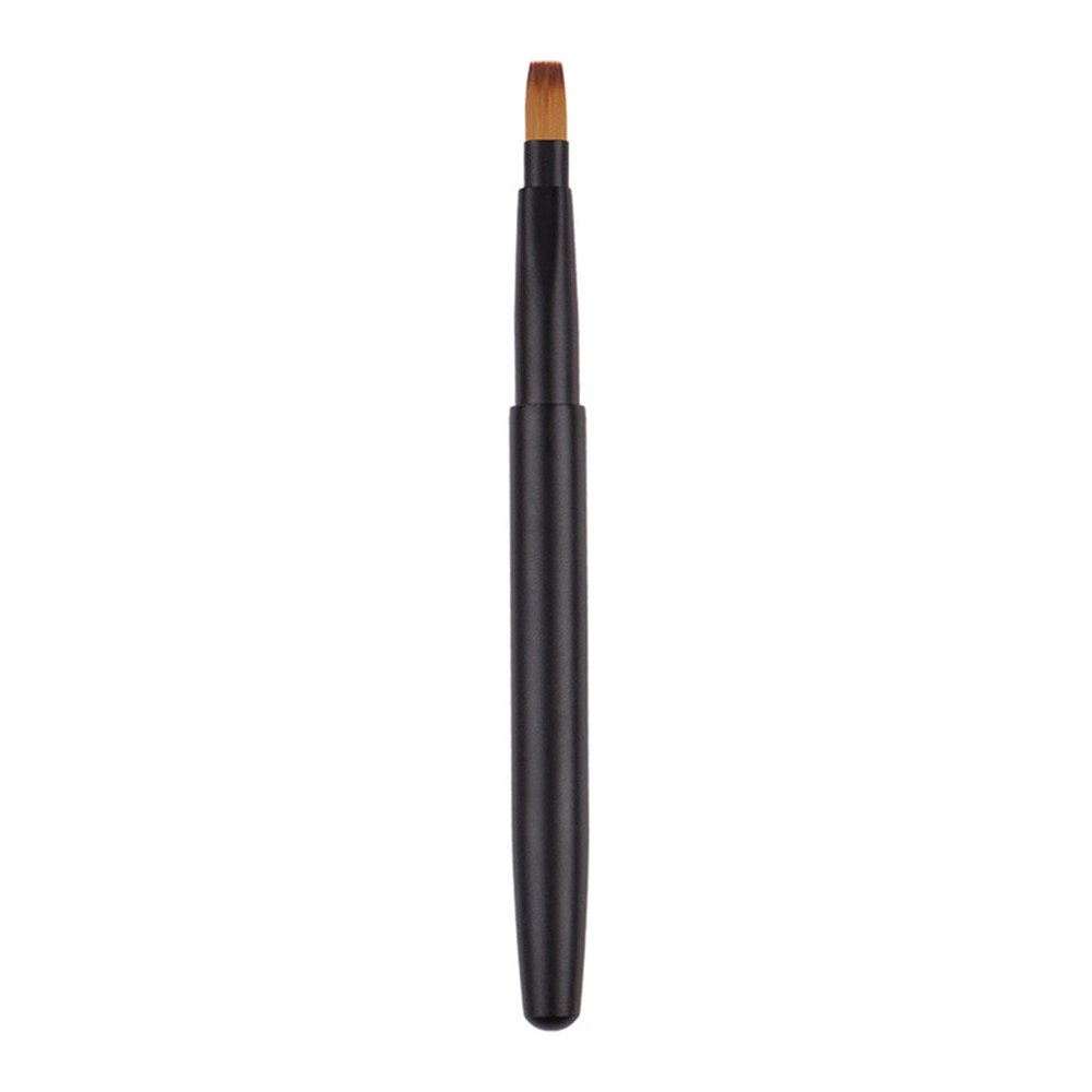 1PC Fiber Bristle Retractable Lip Brush With Cap, Single-Head Flat-Tip Lipstick Brush, For Precise Lipstick/Lip Gloss Application, Portable For Home, Travel, Makeup Bags