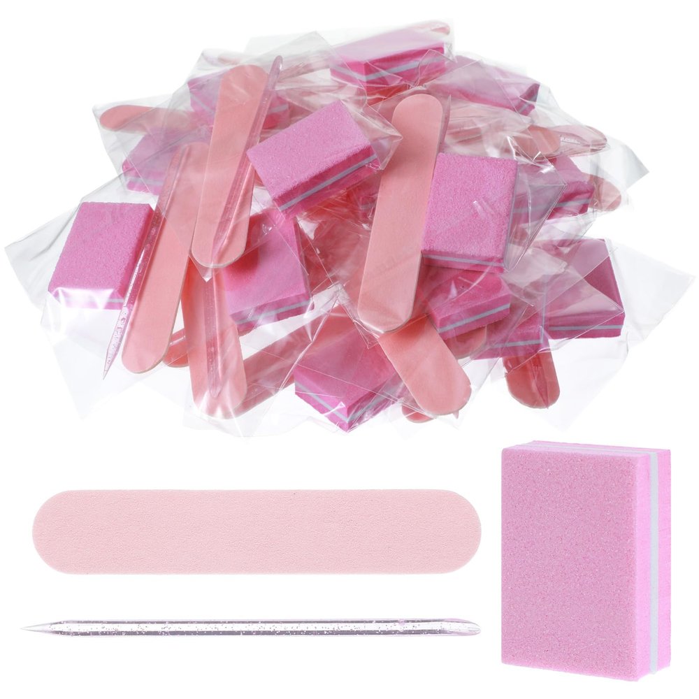 20 Sets Disposable Manicure Kit Individually Package Included Mini Nail File, Mini Nail Buffer, Nails Stick, Nails Tool Kit Manicure Set for Salon Home (80/100 Grit)