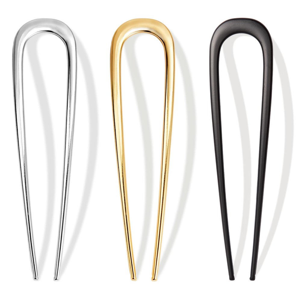 3 PCS French Hair Pins for Women - French Twist and Buns, Elegant Gold Hair Accessories