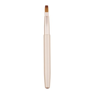 1PC Fiber Bristle Retractable Lip Brush With Cap, Single-Head Flat-Tip Lipstick Brush, For Precise Lipstick/Lip Gloss Application, Portable For Home, Travel, Makeup Bags