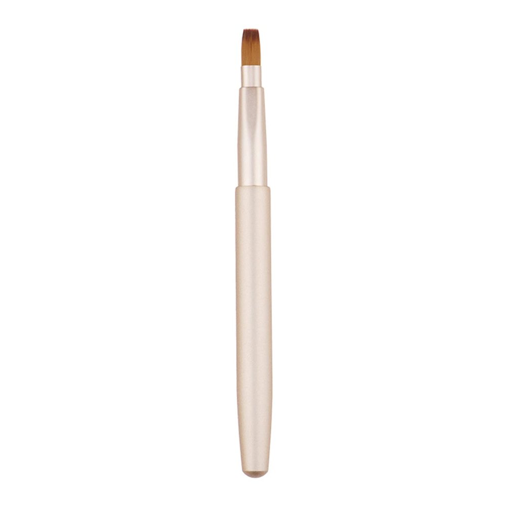 1PC Fiber Bristle Retractable Lip Brush With Cap, Single-Head Flat-Tip Lipstick Brush, For Precise Lipstick/Lip Gloss Application, Portable For Home, Travel, Makeup Bags
