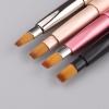 1PC Fiber Bristle Retractable Lip Brush With Cap, Single-Head Flat-Tip Lipstick Brush, For Precise Lipstick/Lip Gloss Application, Portable For Home, Travel, Makeup Bags view 3
