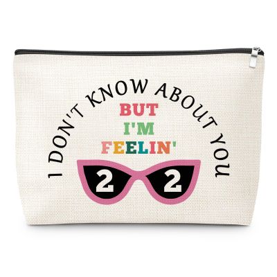 22nd Birthday Gifts for Girls Makeup Bag 22 Year Old Girl Birthday Gifts for Women Daughter Girlfriend Niece Granddaughter Friendship Gift for Friend Sister Bestie BFF Coworker Classmate Cosmetic Bag