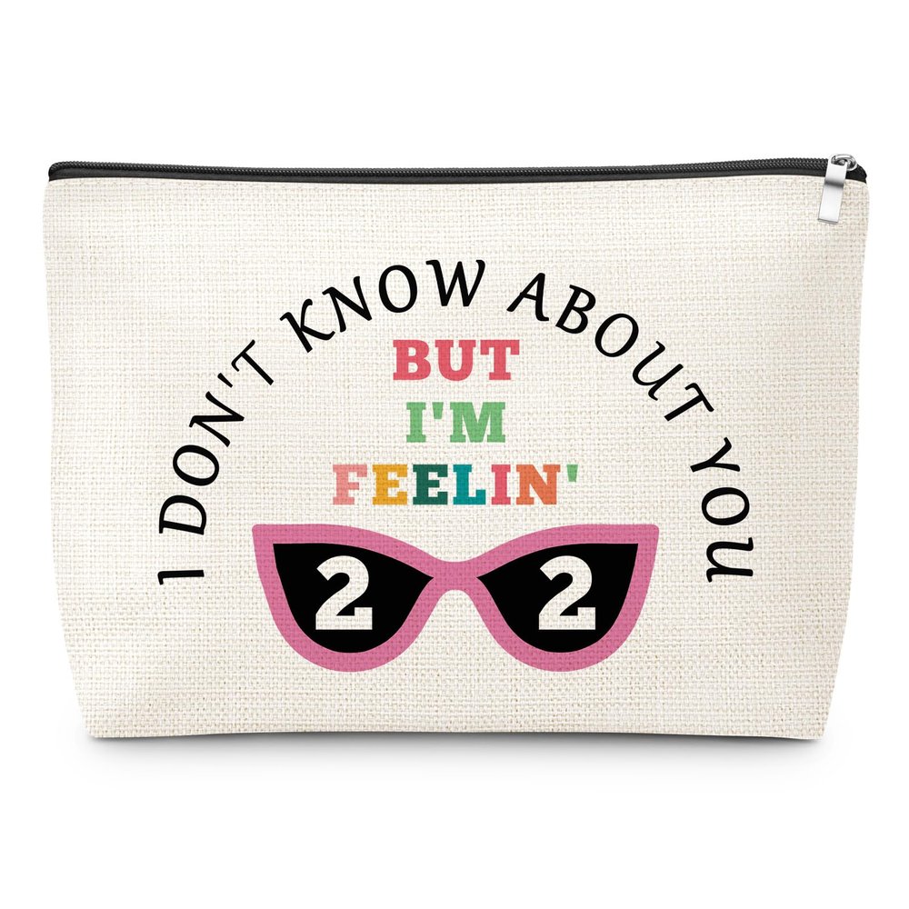 22nd Birthday Gifts for Girls Makeup Bag 22 Year Old Girl Birthday Gifts for Women Daughter Girlfriend Niece Granddaughter Friendship Gift for Friend Sister Bestie BFF Coworker Classmate Cosmetic Bag