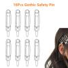 16 Pcs Safety Pin Hair Pin Set - Emo Hair Clips for Women, Goth Accessories for Daily Wear, Parties & Cosplay view 3