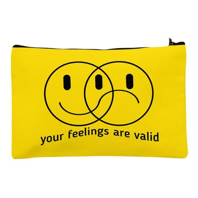 Your Feelings Are Valid Travel Makeup Bag - Self Care Accessory Pouch